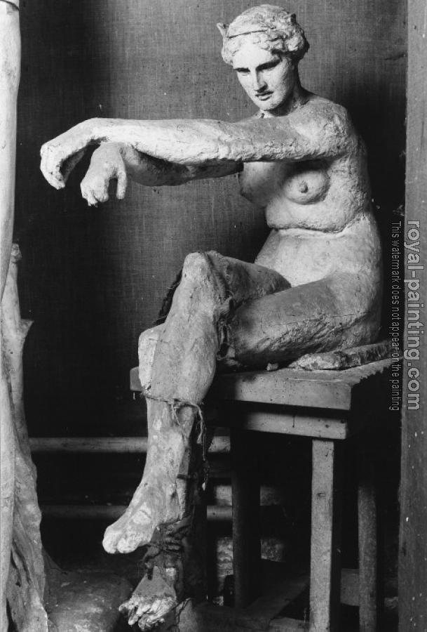 George Frederick Watts : Seated Female Nude